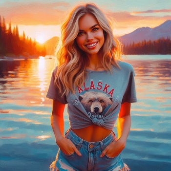 Alaska Lake T-Shirt And Denim Art Collection